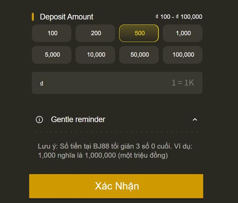 Các bước nạp tiền bằng USDT